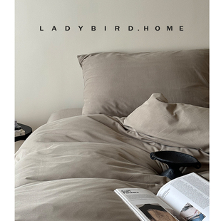 灰绿 澳洲长绒棉床上四件套 低饱和绵软全棉80支双面加厚针织棉毛