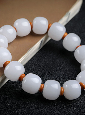 天然新疆金丝玉苹果手链戈壁