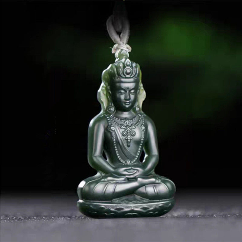 和田玉观音玉吊坠男女士坐观音菩萨挂件度母佛像挂件玉坠玉石玉佩