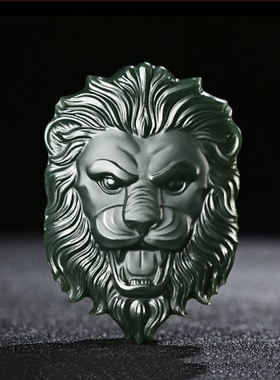 天然和田玉狮子头兽中之王吊坠青玉狮子挂件玉坠玉石项链玉器情侣