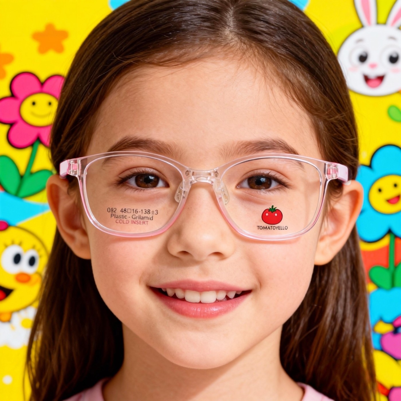 番茄儿童眼镜框男女孩9-11岁超轻硅胶鼻托方框近视远视散光镜092