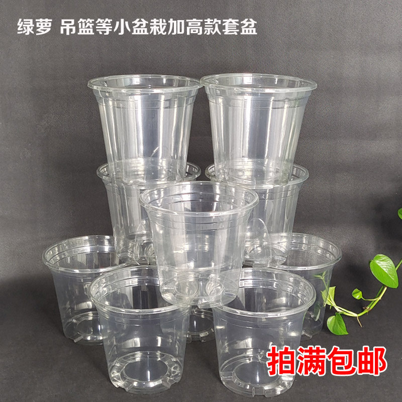 绿萝兰花小盆栽观根透明花盆植物无孔懒人自动吸水盆加高储水套盆,鲜花速递/花卉仿真/绿植园艺,花盆,淘宝优惠券,粉丝福利购,淘宝优惠卷
