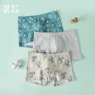 顶呱呱顶瓜瓜儿童内裤纯棉男童卡通印花平角裤男孩学生四角底裤
