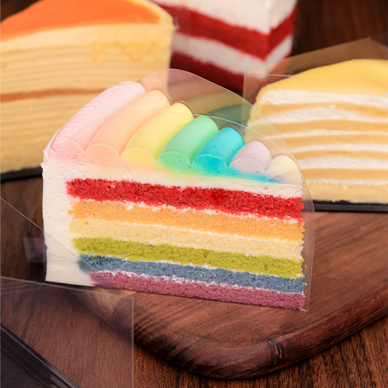 正诚慕斯围边透明塑料无字三角长方小蛋糕切块西点切件底托 托硬