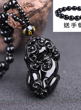 情侣黑曜石貔貅吊坠男士民族风