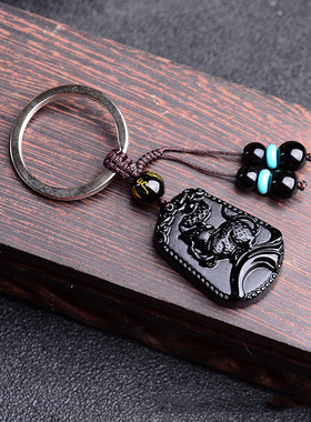 情侣黑曜石十二生肖本命佛吊坠