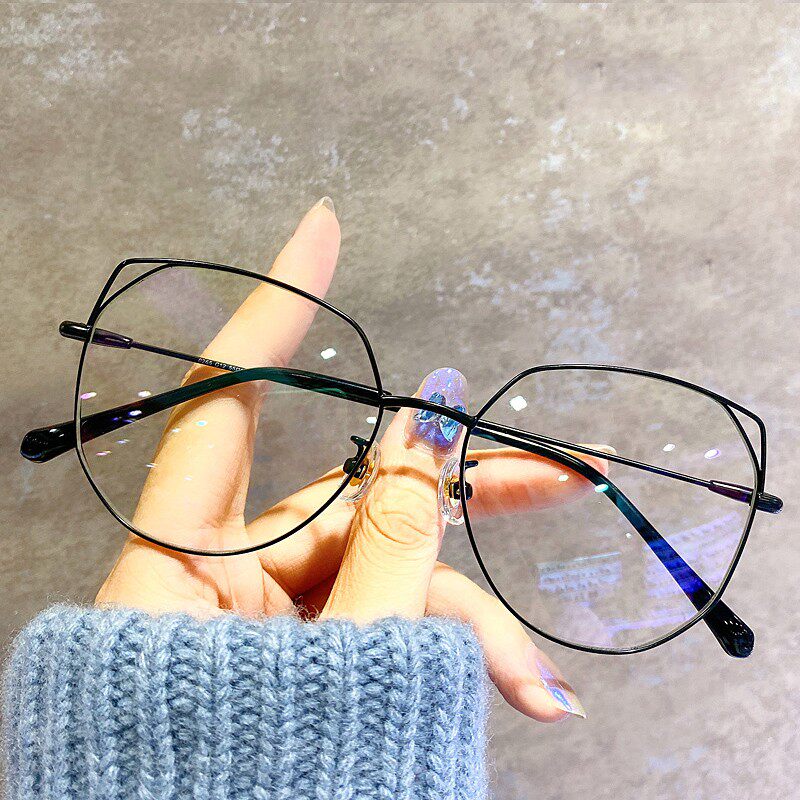 猫耳朵大框ins风近视眼镜女可配有度数圆脸素颜可爱装饰韩版潮架