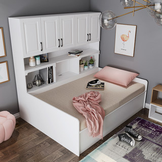 衣柜床简约现代小户型床柜一体床 儿童床多功能省空间榻榻米定制