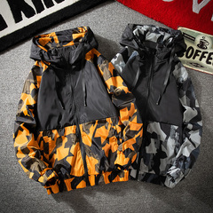 外套男士春秋季新款潮男裝上衣服工裝拼接夾克學生