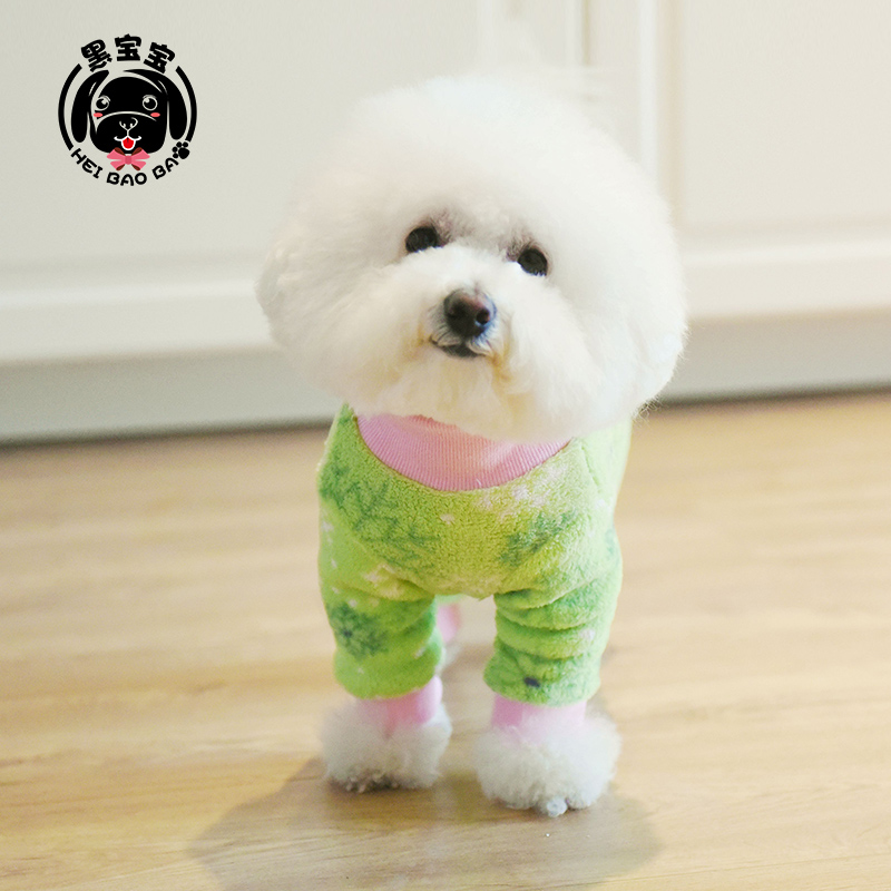 可爱加厚加绒裤泰迪四脚衣长腿