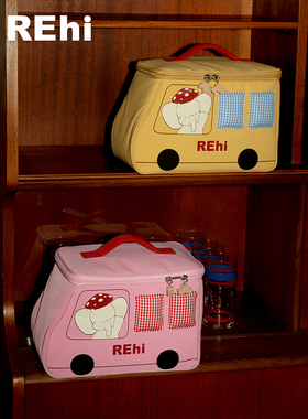 REHi「放学巴士」小象防泼水便携洗漱包相机包大容量化妆包