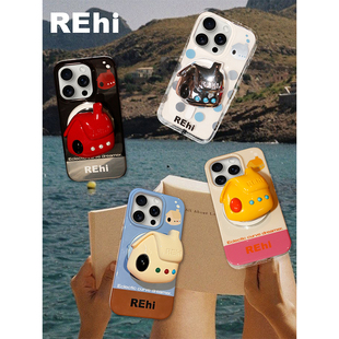 REhi 太空屋磁吸手机壳Magsafe磁吸磨砂防指纹屋子磁吸支架iPhone