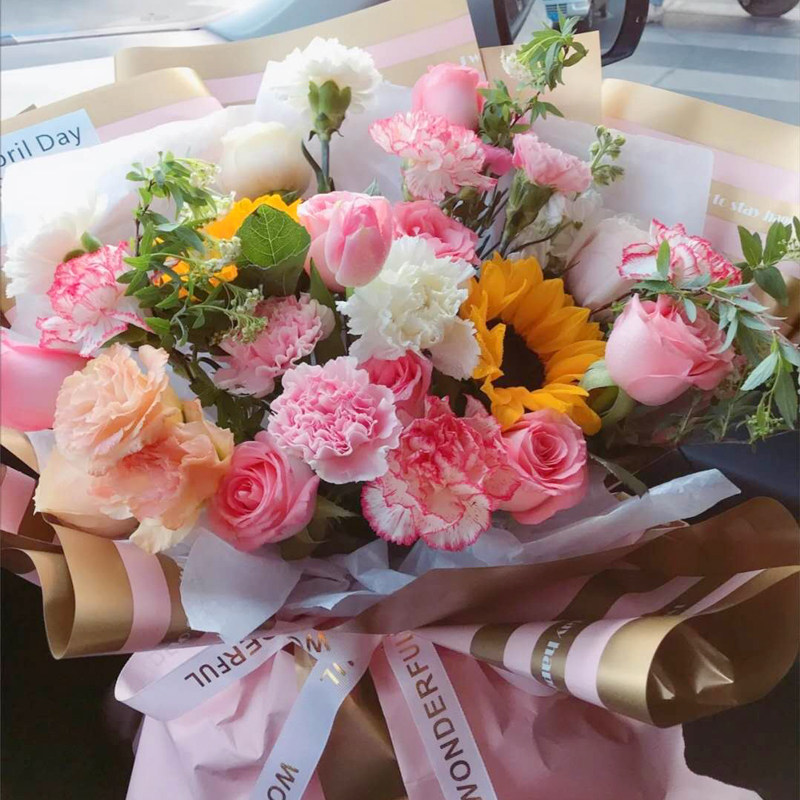 中秋节礼物长春同城生日鲜花速递百合玫瑰混搭花束送妈妈长辈老师