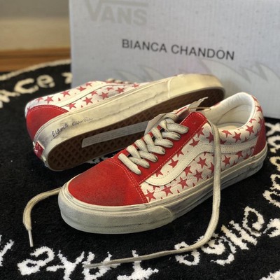 Vans x Bianca Chandon联名款男女板鞋复古时尚红做旧款22年新款