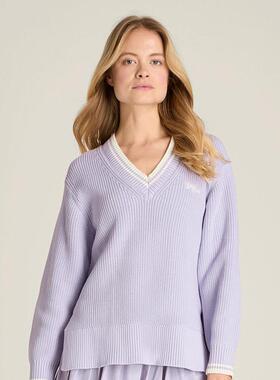 代购wilson Varsity威尔胜女士网球服针织衫 V领网球衫薰衣草紫色