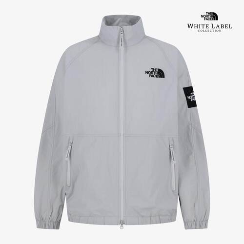 海外代购THE NORTH FACE/北面男士运动茄克立领灰色户外休闲