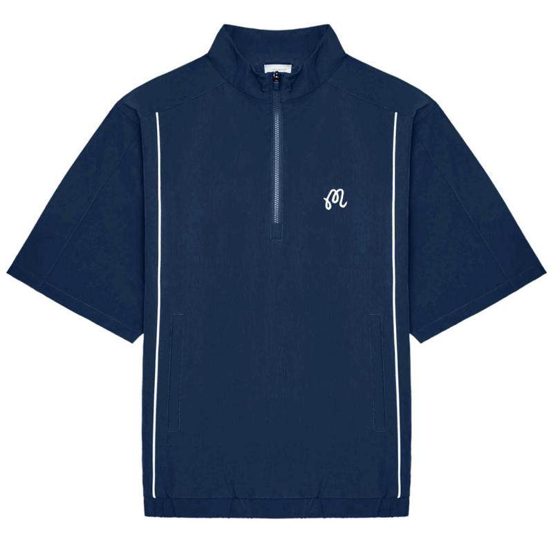 代购MALBON GOLF男士运动夹克防风轻便透气保暖深蓝色半拉链设计