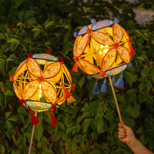 中秋节花灯灯笼diy手工材料包竹编非遗绣球滚灯古风道具汉服拍照