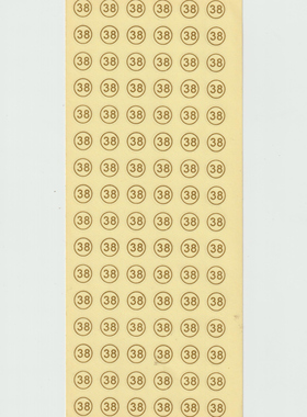 现货圆形金色数字34-46透明直径12mm鞋码号码记号不干胶标签贴纸