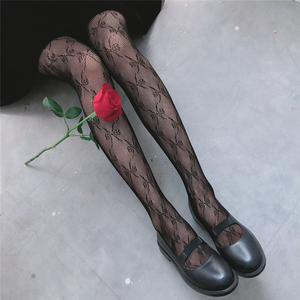 日系lolita袜子女可爱蕾丝洛丽塔成人白色丝袜薄款长筒打底连裤袜