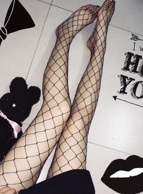 白色渔网袜连裤袜韩国性感丝袜女网眼网打底袜格日系显瘦百搭袜子