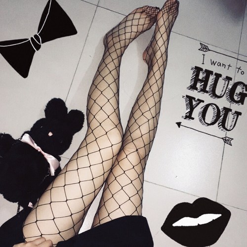 白色韩国网眼日系显瘦百搭打底袜