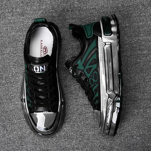 潮鞋 休闲高级感男真皮百搭欧洲站潮牌真皮板鞋 秋款 凯玛龙2023新款