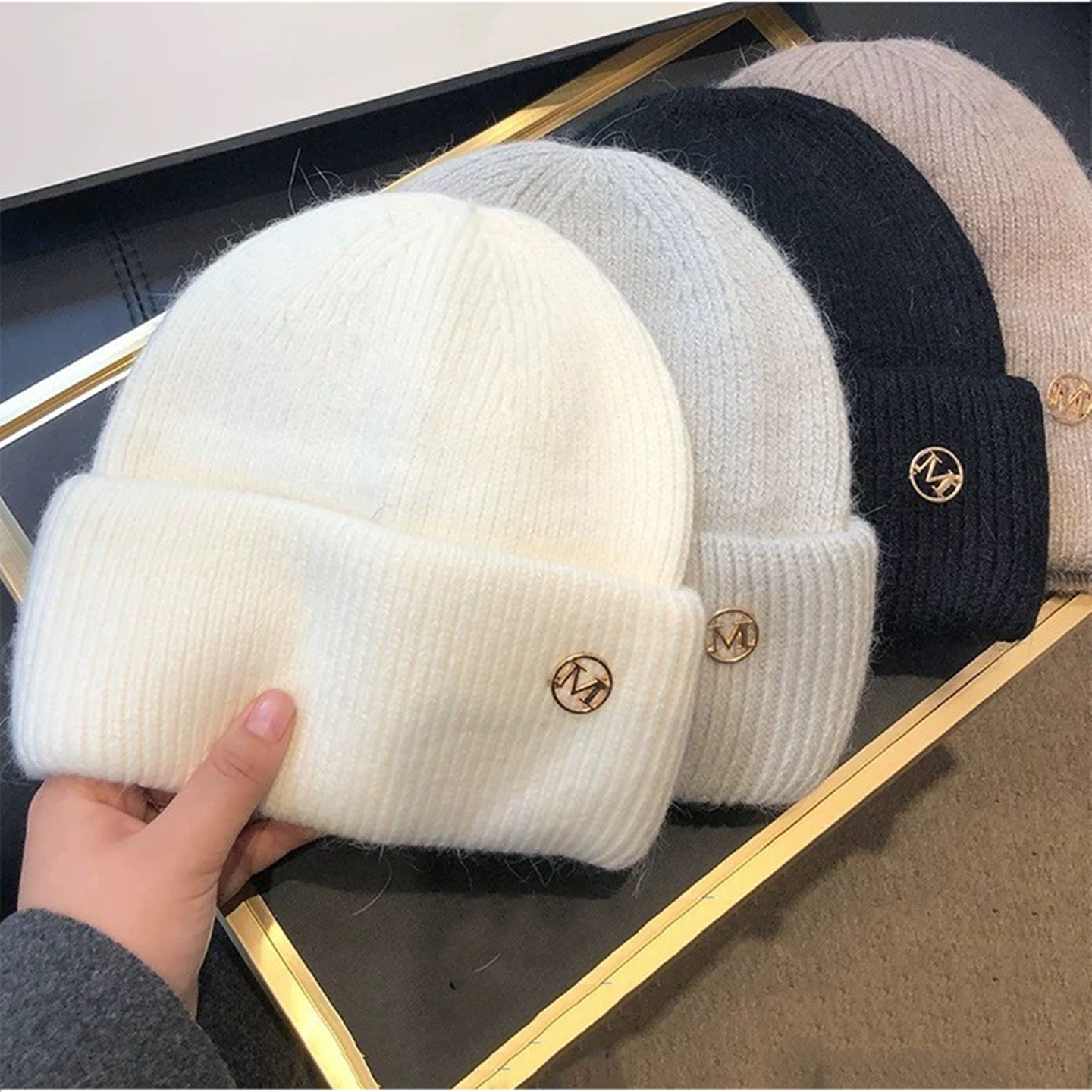 【内里加绒】大头围毛线帽女秋冬保暖加厚帽子显脸小针织帽包头帽