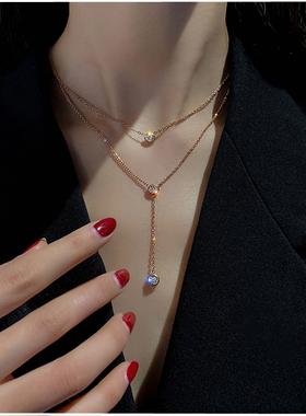 多层项链女韩国高级感长款毛衣链