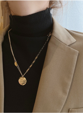 项链女秋冬高级感字母链条2024新款毛衣链长款百搭网红配饰品潮