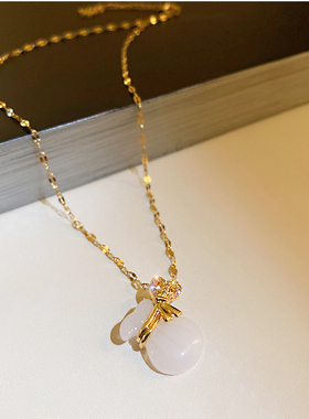 招财纳福短款高级感冷淡风毛衣链