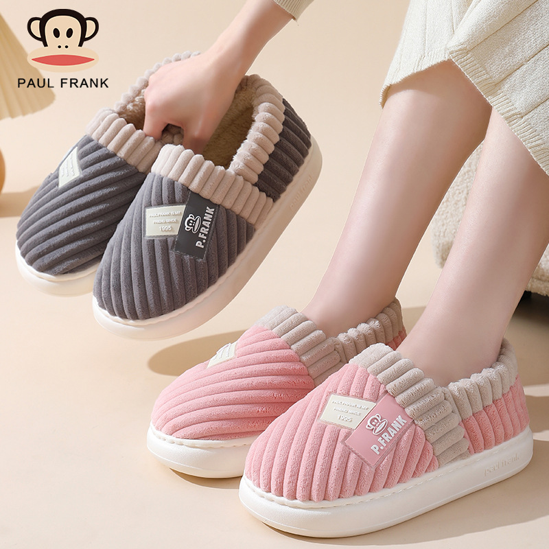 2025大嘴猴情侣居家保暖包跟棉鞋绒面PVC底 82117