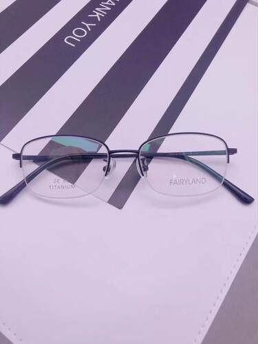 专柜正品FAIRYLAND法利兰眼镜纯钛时尚多边形半框近视镜框 RS0102