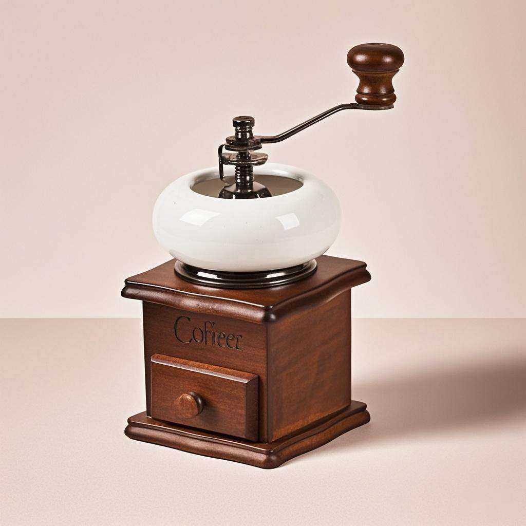 磨豆机咖啡豆手摇研磨机粉碎机家用手动磨豆机复古原木磨粉机