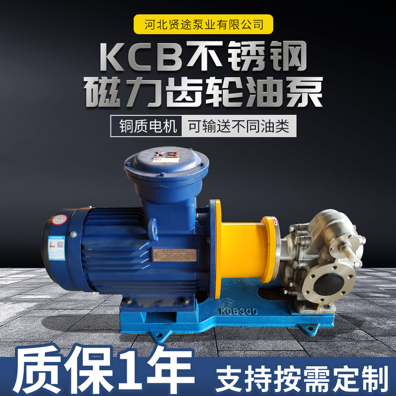 KCB不锈钢磁力齿轮泵304工业用大流量磁力驱动泵齿轮油泵现货
