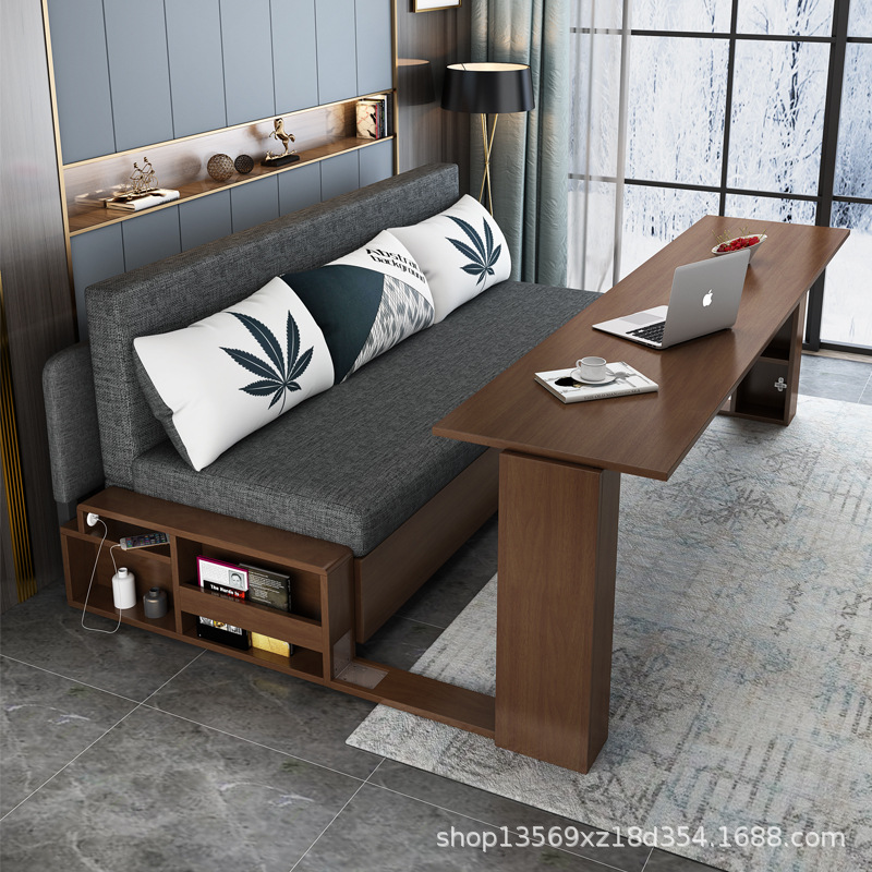 网红款实木沙发床双人三人小户型客厅多功能可折叠坐卧两用沙发床