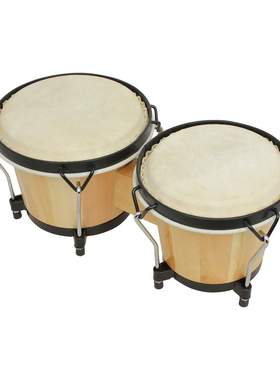 5.5寸6寸邦戈鼓连体鼓实木邦戈鼓Bongos打击乐器手拍鼓套装