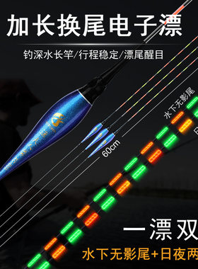 渔夫人纳米软尾夜光漂一漂双尾
