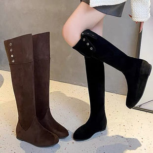 2025秋季 女士长靴粗跟高筒靴显瘦美拉德风女靴 新款