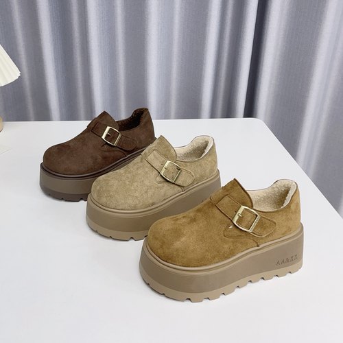 秋冬魔术贴厚底增高勃肯鞋女款