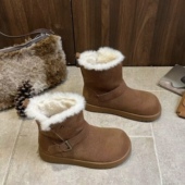 东北大棉靴 加绒加厚短筒雪地靴女软底轻盈毛毛勃肯棉靴马丁靴潮