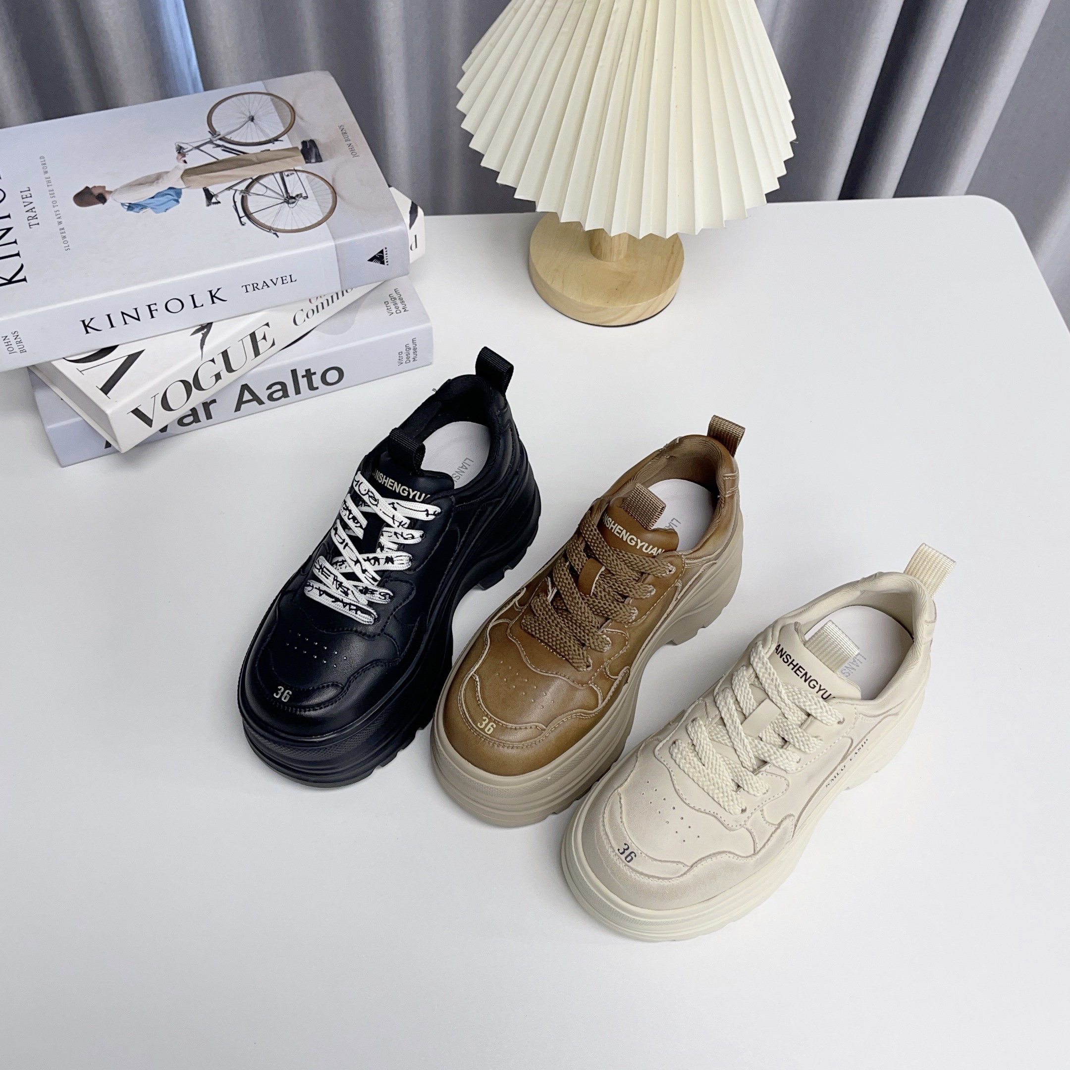 真皮增高6cm小白鞋女2025秋季