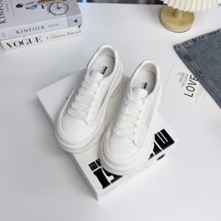 时尚休闲简约百搭小白鞋夏季厚底户外通勤板鞋6cm增高女鞋