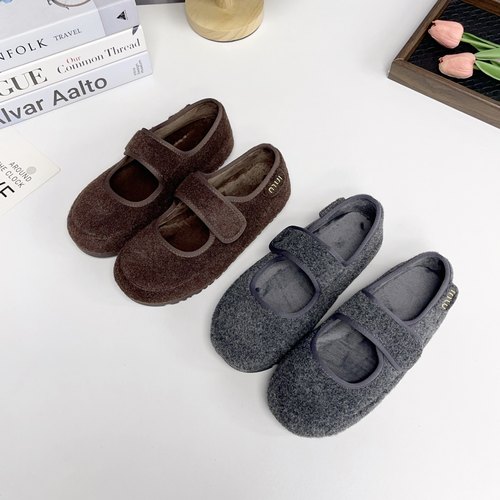 2025秋冬新款毛绒玛丽珍鞋