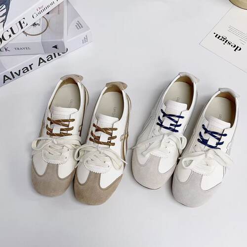 真皮时尚学院风减龄德训鞋女2026爆款平底舒适软底阿甘鞋休闲女鞋