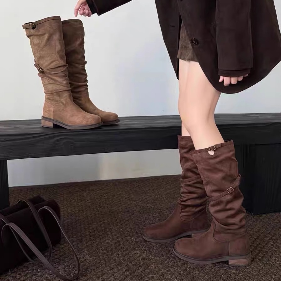 美拉德风堆堆靴女2025秋冬