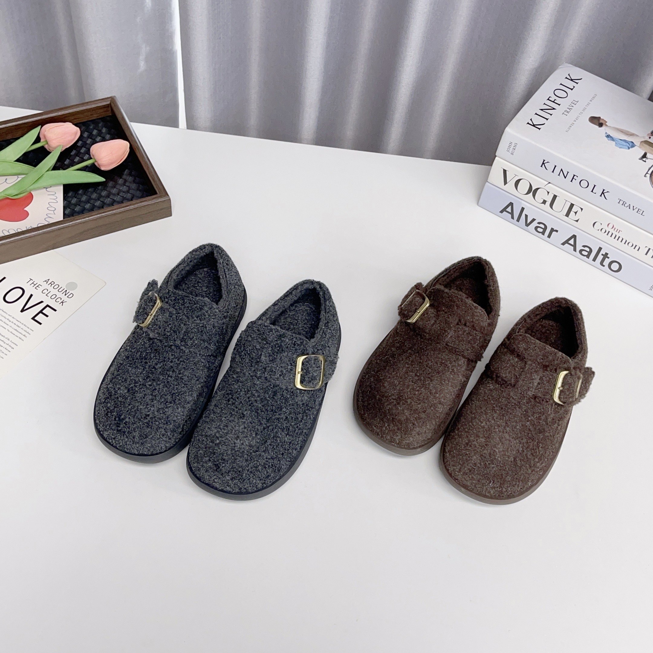 2025秋冬毛绒勃肯鞋女加绒一脚蹬皮带扣保暖棉鞋懒人鞋,女鞋,勃肯鞋/软木鞋,淘宝优惠券,粉丝福利购,淘宝优惠卷