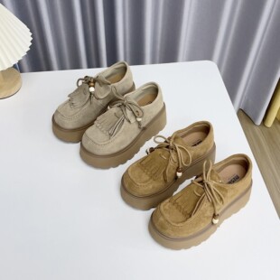 2026秋季新款真皮复古勃肯鞋女厚底全包休闲鞋一脚蹬懒人鞋