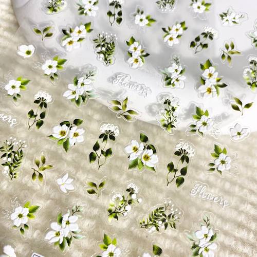 草蜢打火机浮雕贴纸四叶草美甲贴纸茉莉花diy装饰水杯手机贴纸