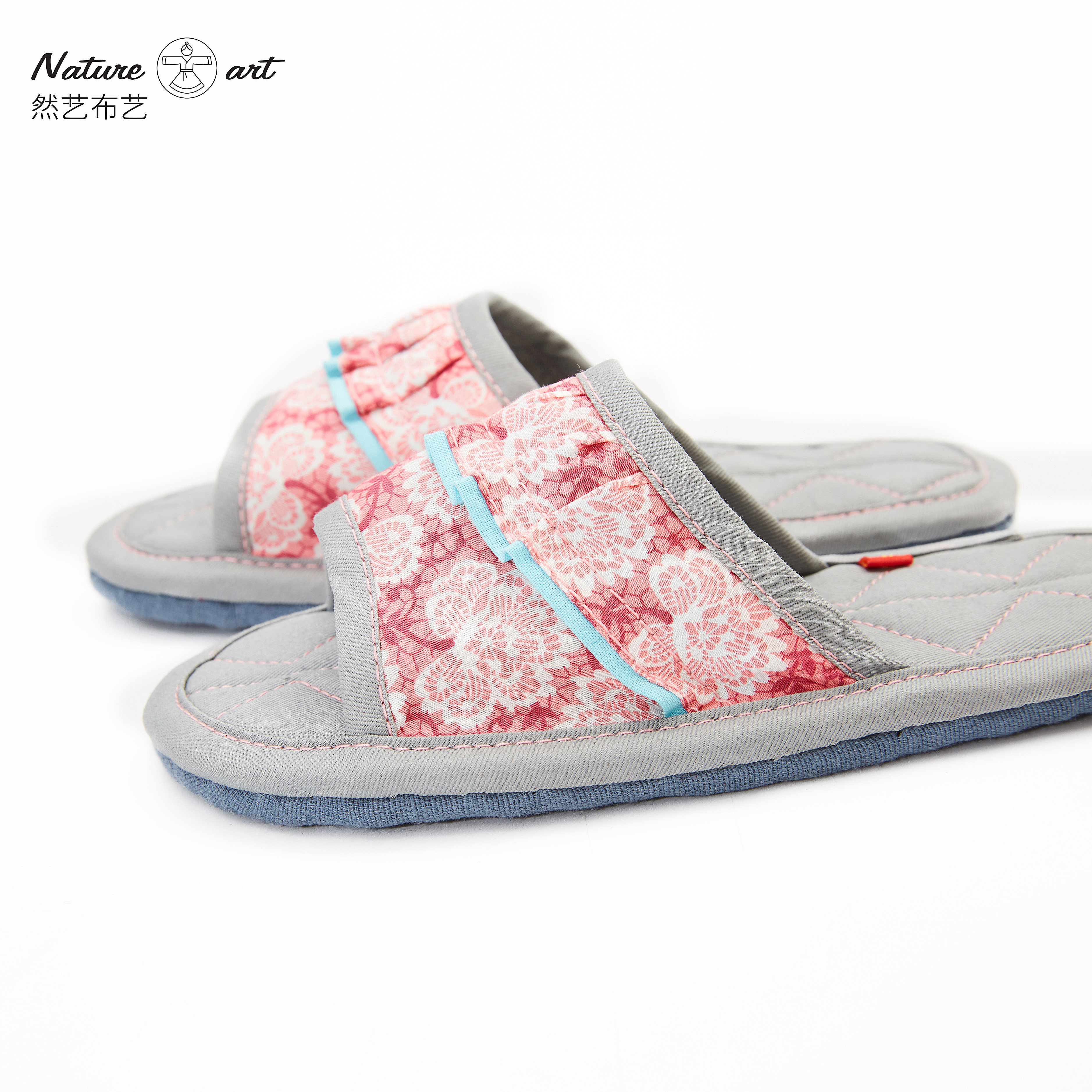 然艺布艺拖鞋居家地板可机洗情侣
